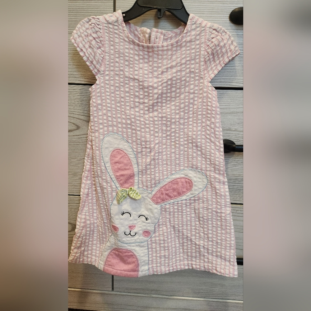 Easter stripe bunny dress, size 4